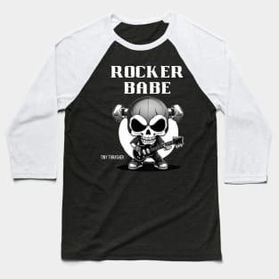 Heavy Metal Rocker Babe Baseball T-Shirt